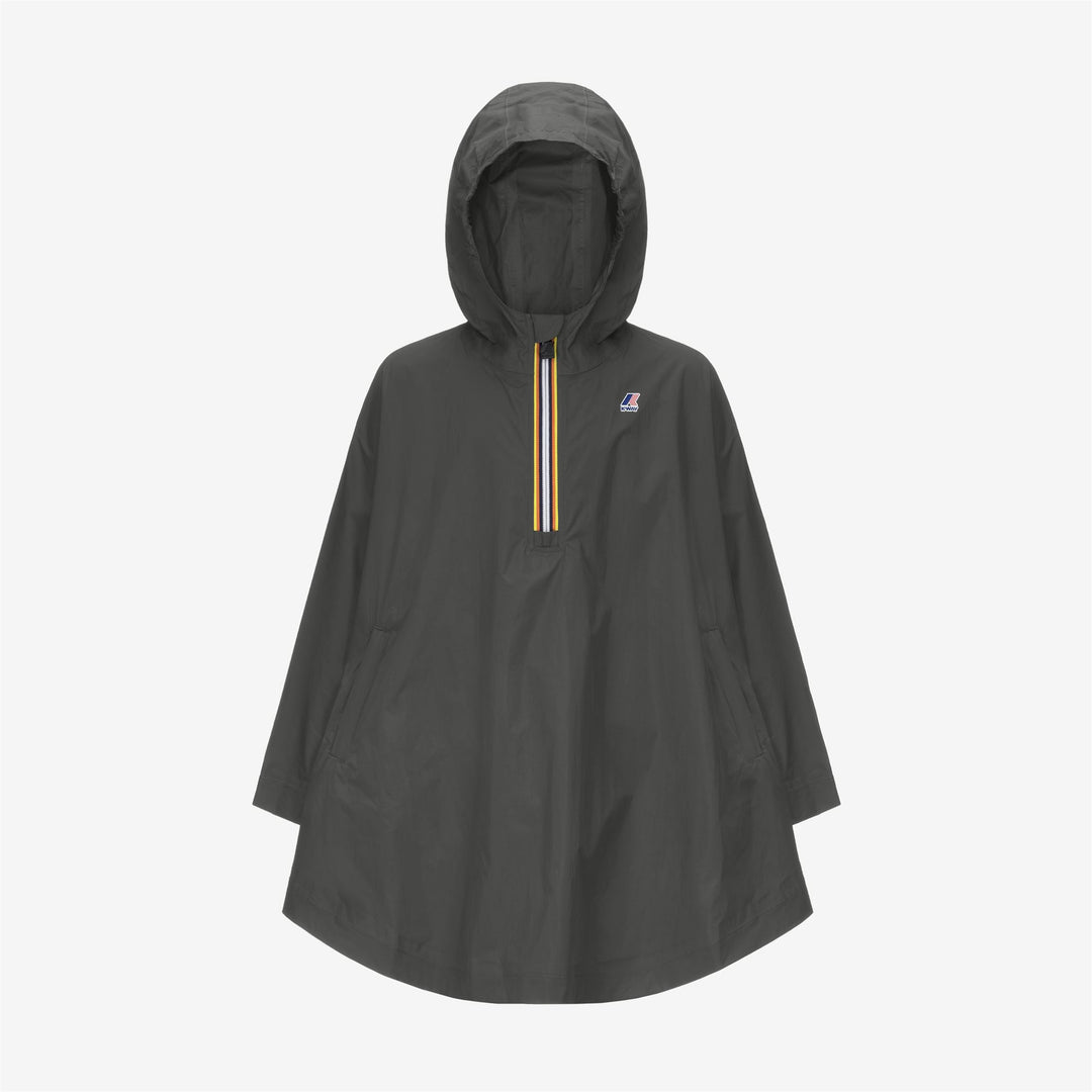 Poncho de lluvia plegable negro verdoso para niños con tela transpirable main