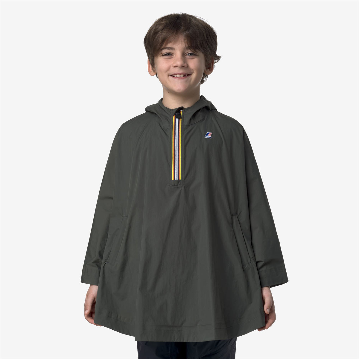Jackets_KID UNISEX_P. LE VRAI 4.0 MORGAN_Poncho_GREEN BLACKISH - Commercial 4