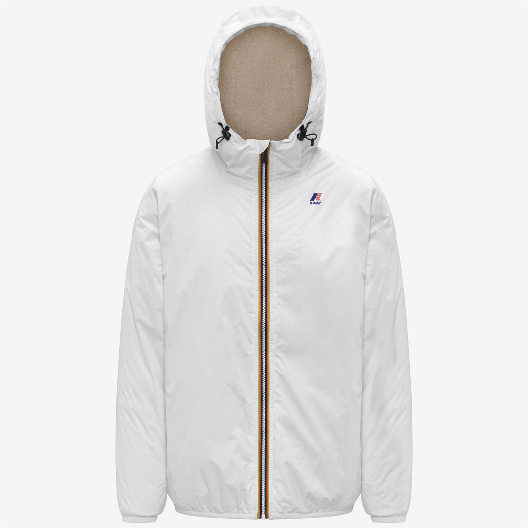 Chaqueta impermeable unisex blanca de entretiempo con acolchado sintético 01