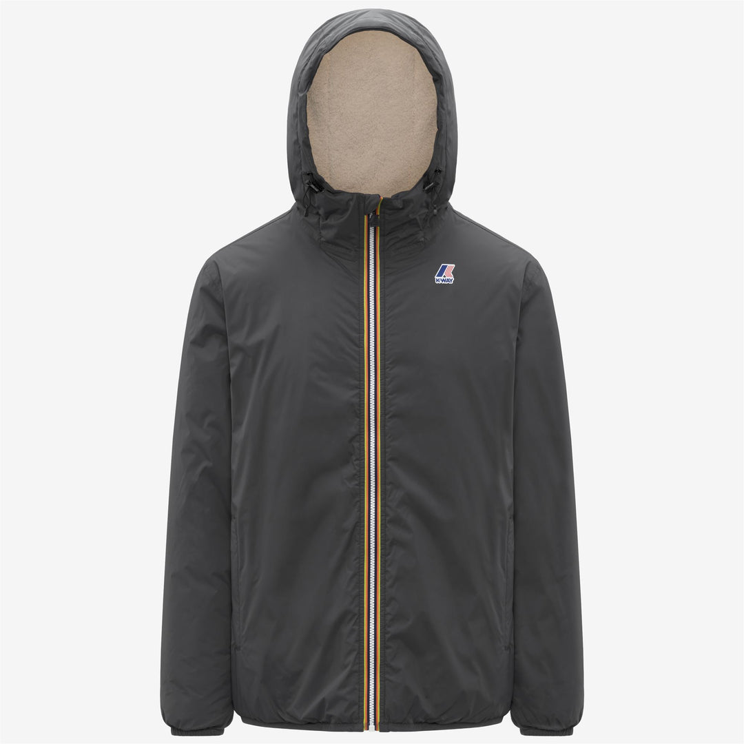 Chaqueta impermeable unisex gris de entretiempo con acolchado sintético 01