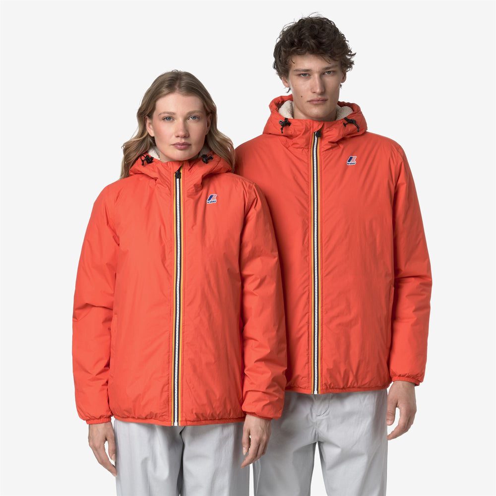 Chaqueta impermeable unisex naranja de entretiempo con acolchado sintético 02