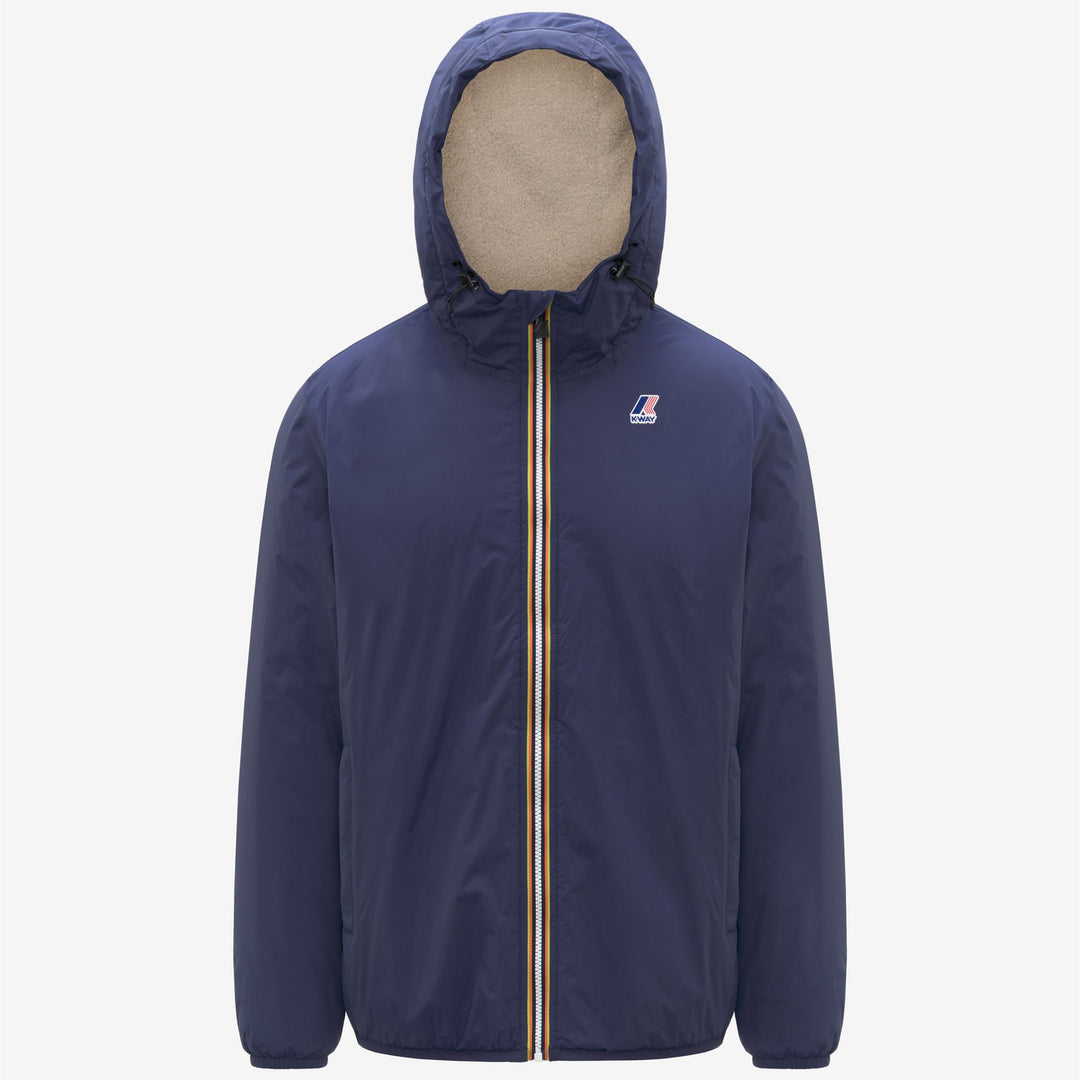 Chaqueta impermeable unisex de entretiempo azul profundo con acolchado sintético 01