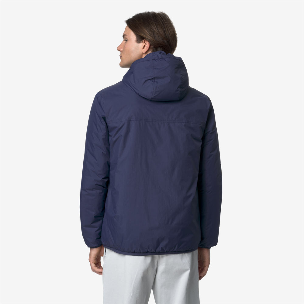 Chaqueta impermeable unisex de entretiempo azul profundo con acolchado sintético 02