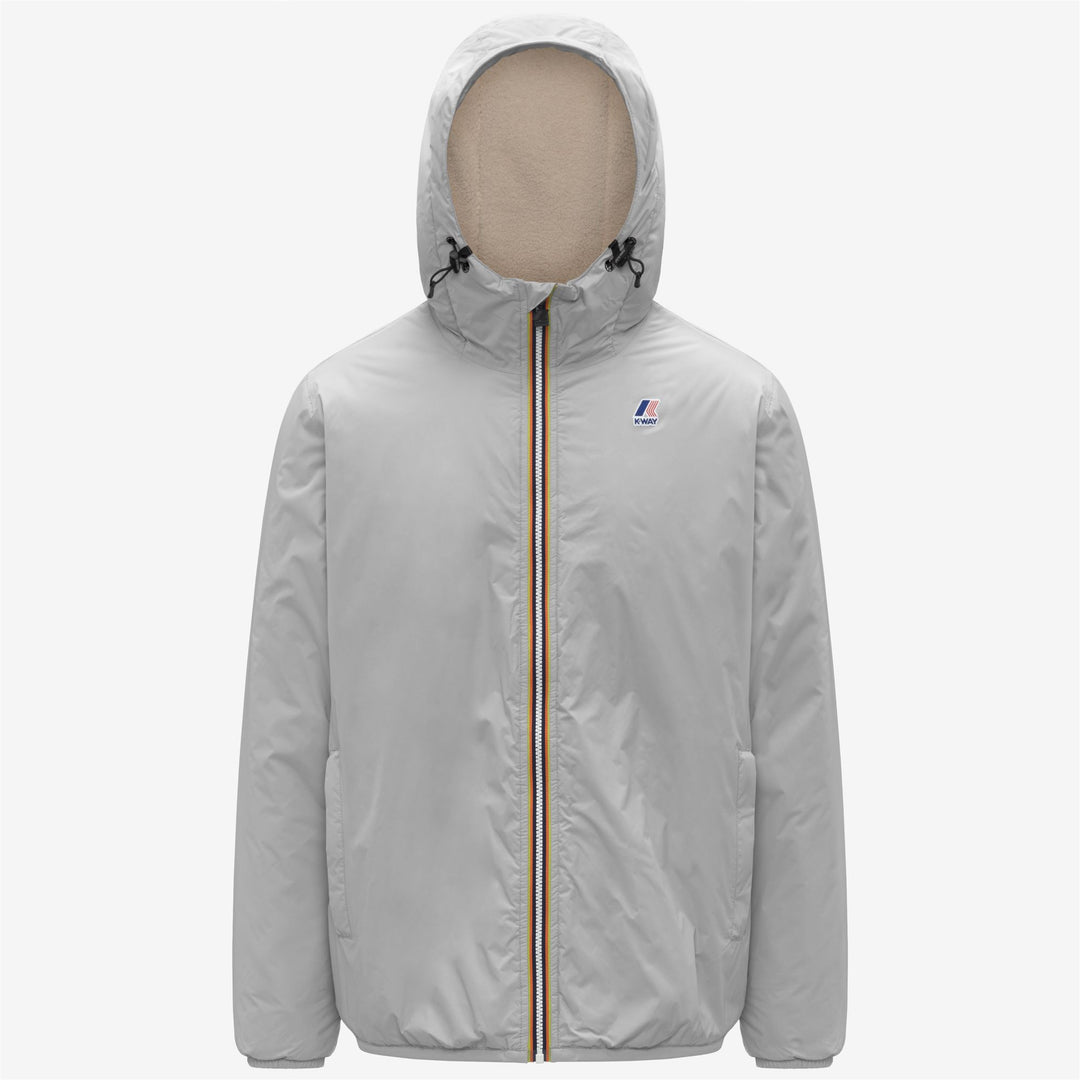 Chaqueta impermeable unisex gris de entretiempo con acolchado sintético 01