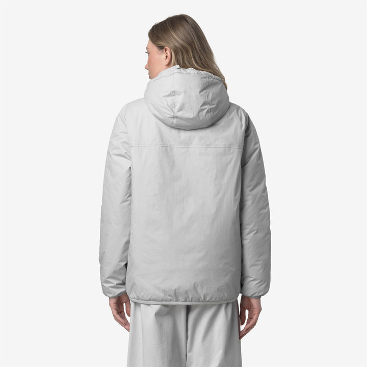 Chaqueta impermeable unisex gris de entretiempo con acolchado sintético 5