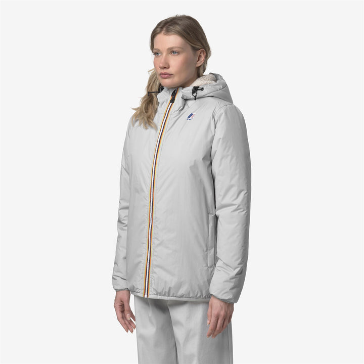 Chaqueta impermeable unisex gris de entretiempo con acolchado sintético 4