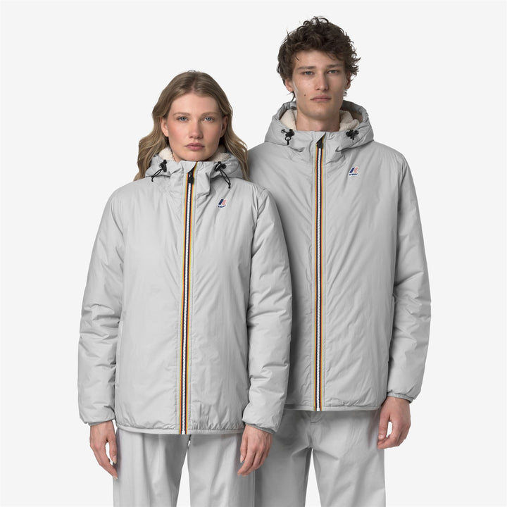 Chaqueta impermeable unisex gris de entretiempo con acolchado sintético 2