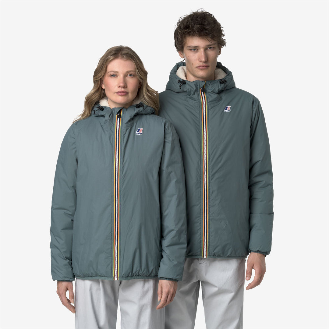 Chaqueta impermeable unisex verde de entretiempo con acolchado sintético main