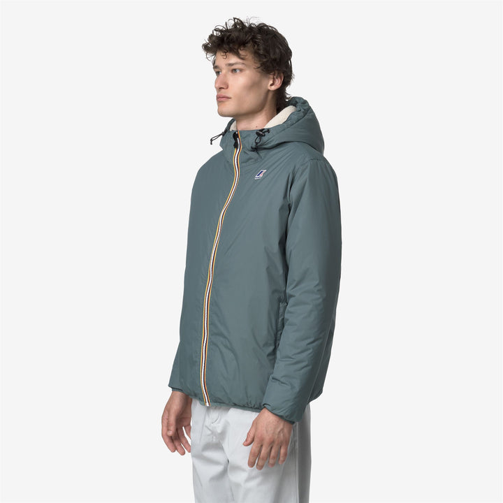 Chaqueta impermeable unisex verde de entretiempo con acolchado sintético 4