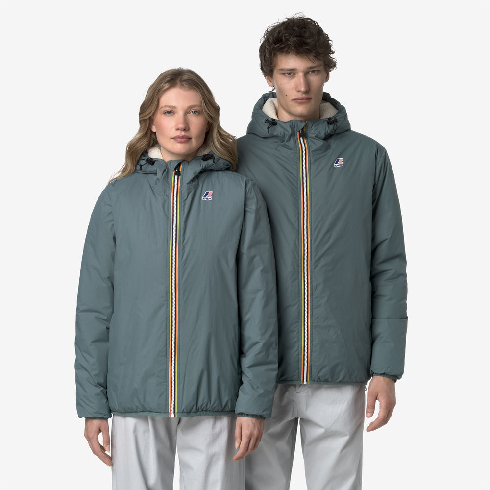 Giacca impermeabile unisex verde da mezza stagione con imbottitura sintetica 02