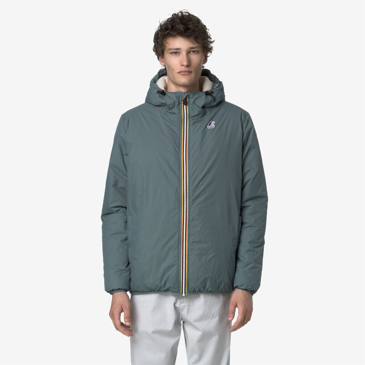 Chaqueta impermeable unisex verde de entretiempo con acolchado sintético 3