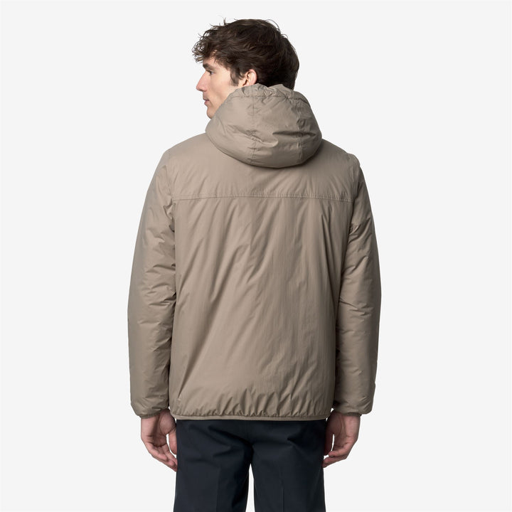 Giacca impermeabile unisex beige di mezza stagione con isolamento sintetico 5