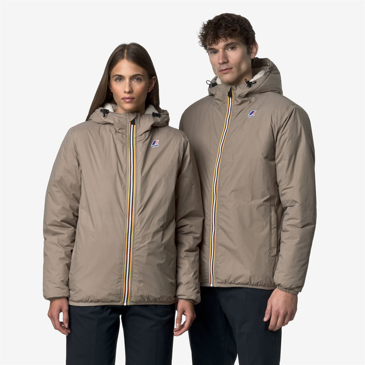 Chaqueta impermeable unisex beige de entretiempo con aislamiento sintético 2