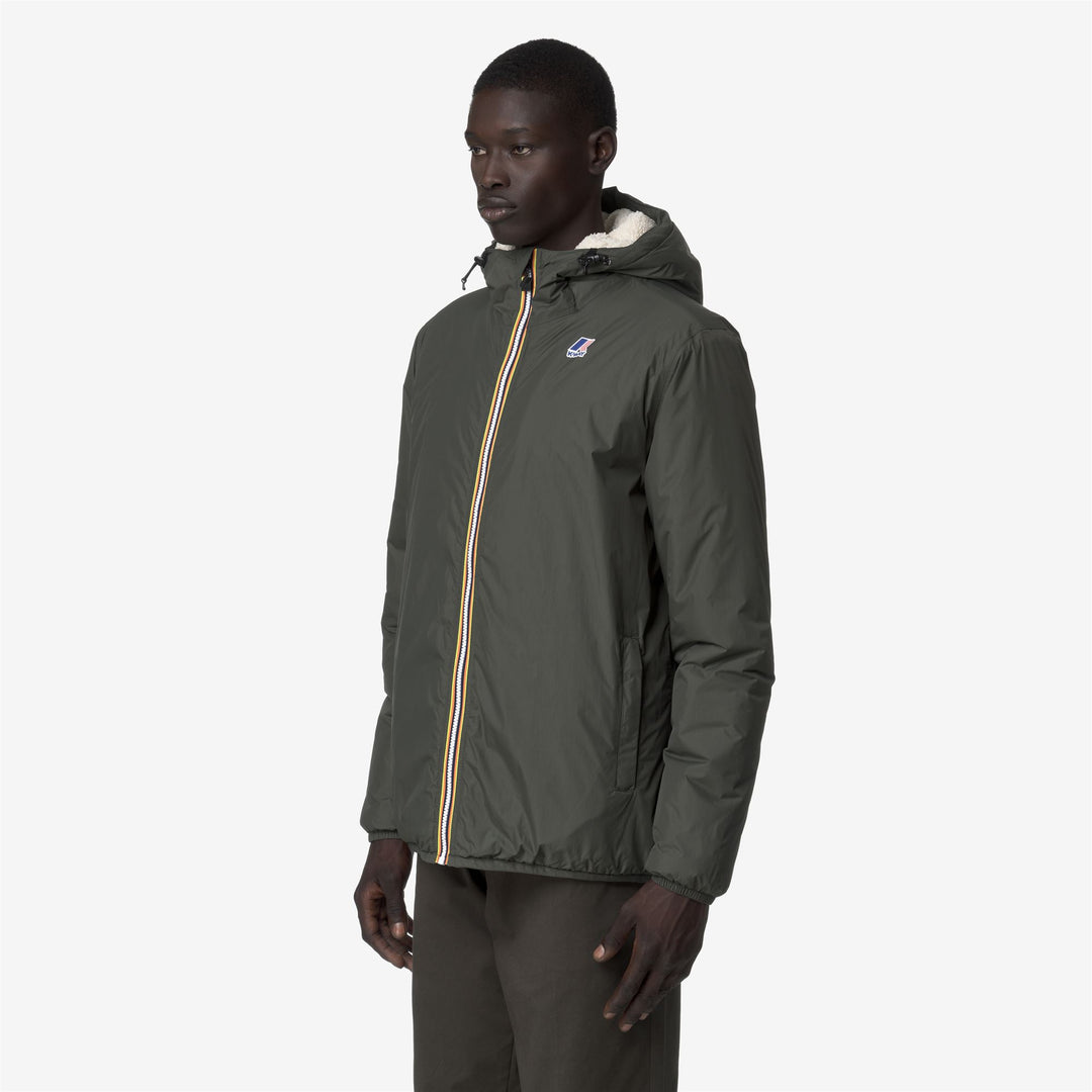 Chaqueta impermeable unisex de entretiempo con acolchado, color verde negruzco main