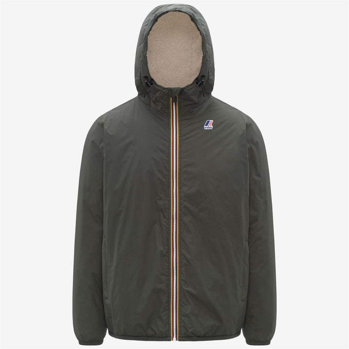 Giacca impermeabile unisex di mezza stagione verde nerastra con imbottitura 1
