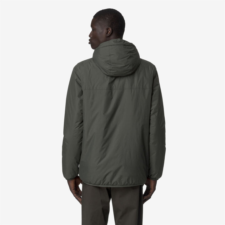 Giacca impermeabile unisex di mezza stagione verde nerastra con imbottitura 5