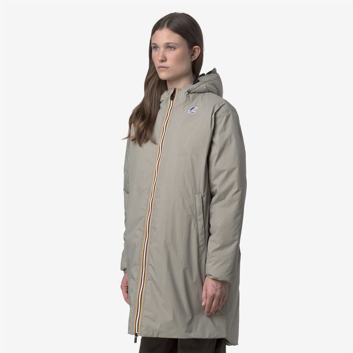 Chaqueta impermeable unisex verde de 3/4 de longitud con forro de sherpa 4