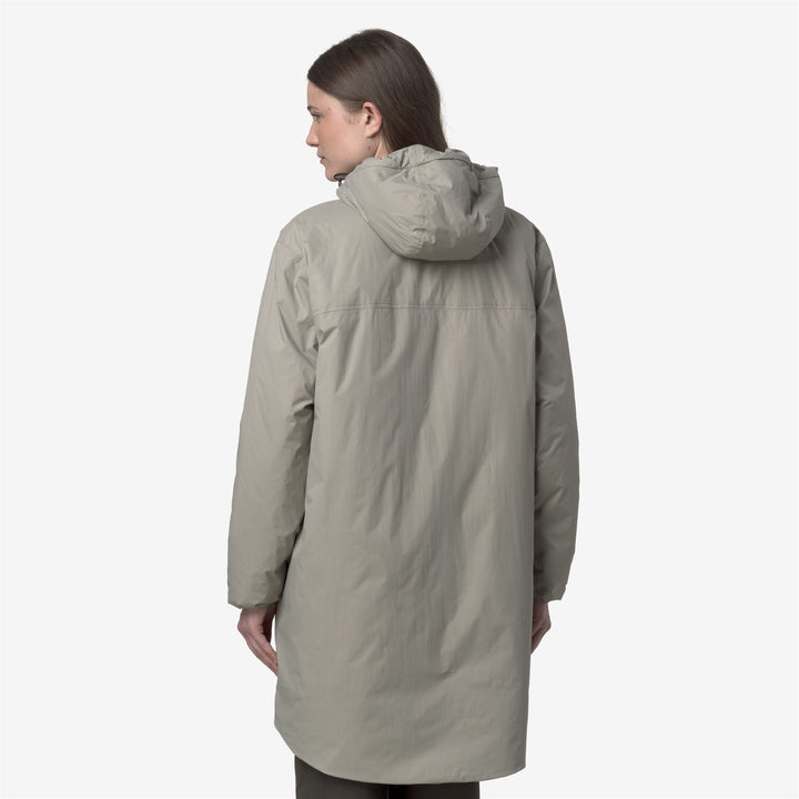 Chaqueta impermeable unisex verde de 3/4 de longitud con forro de sherpa 5