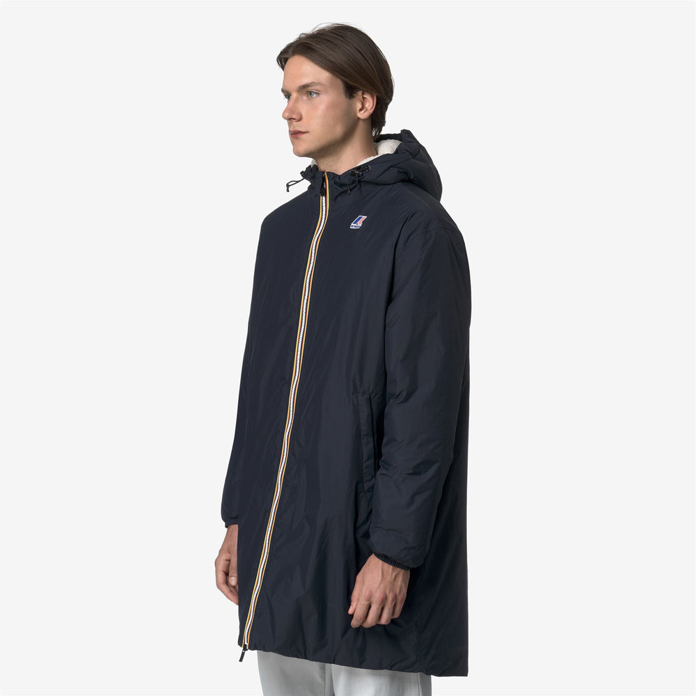 Blue unisex 3/4 Length Waterproof Jacket with Sherpa Lining 02