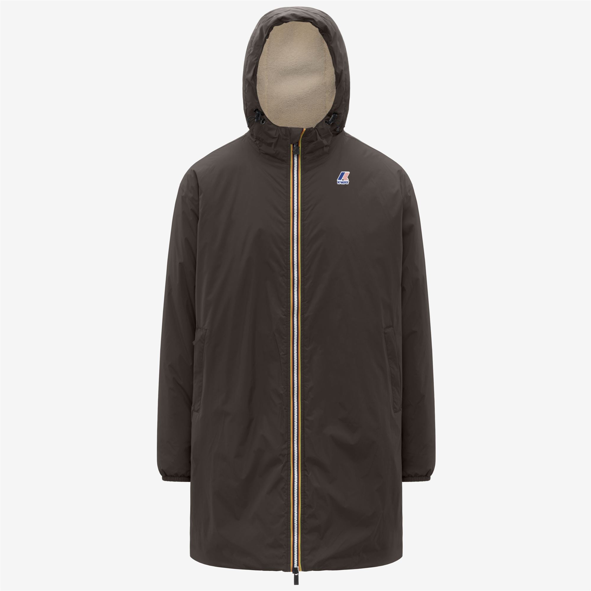 Jackets_UNISEX_LE VRAI 4.0 EIFFEL EAST ORSETTO_3/4 Length_Black Olive - Commercial 1