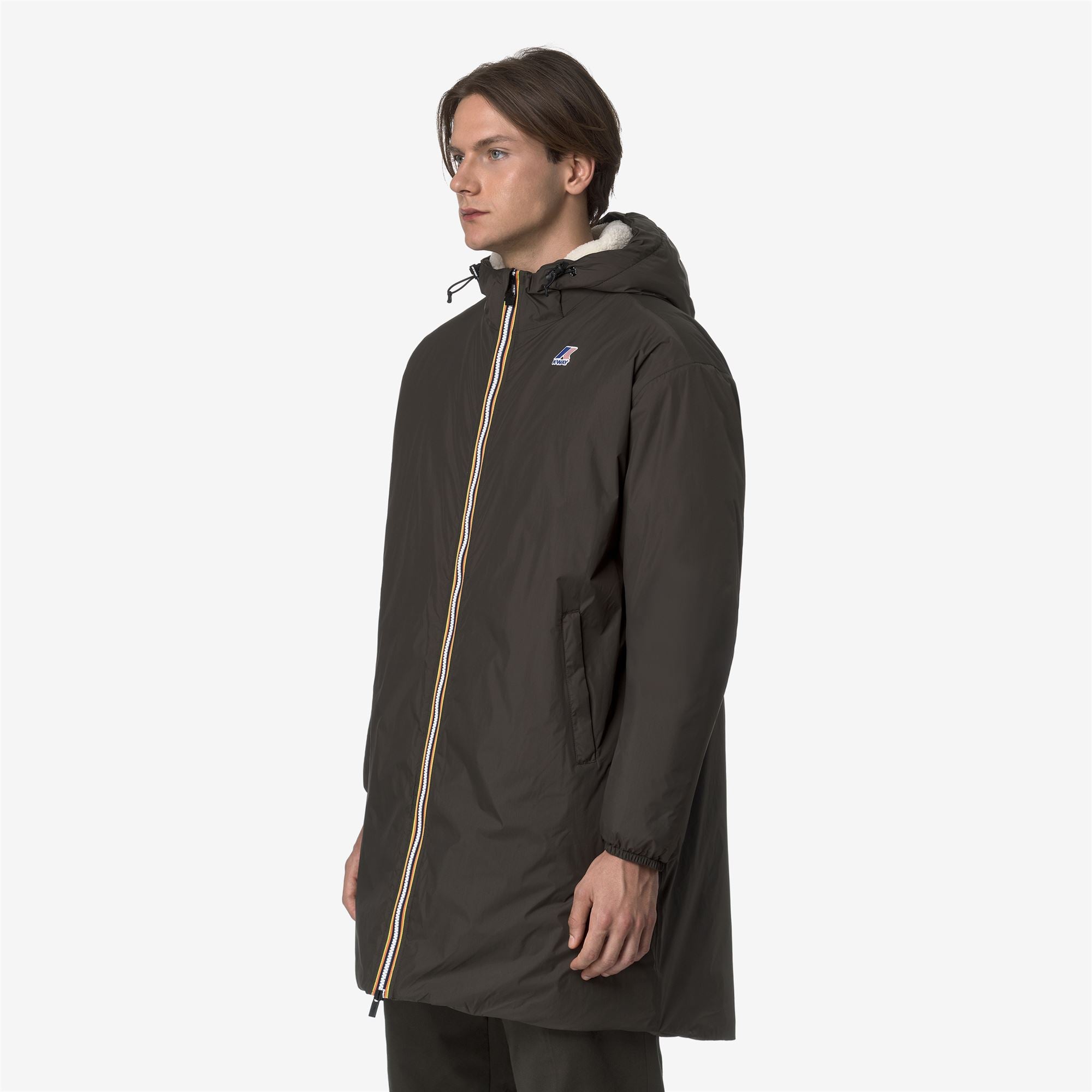 Jackets_UNISEX_LE VRAI 4.0 EIFFEL EAST ORSETTO_3/4 Length_Black Olive - Commercial 5