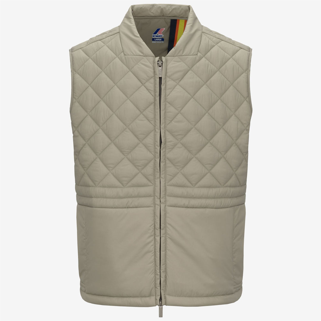 Green Men's Casual Quilted Vest with Water-Repellent Padding 01