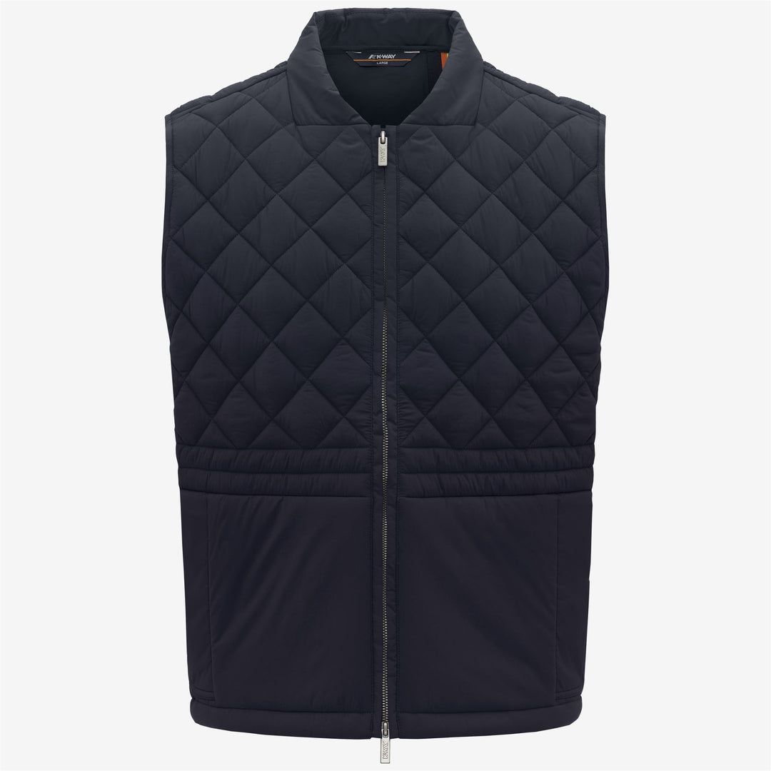 Blue Men's Casual Mid-Season Vest with Warm Padding 01