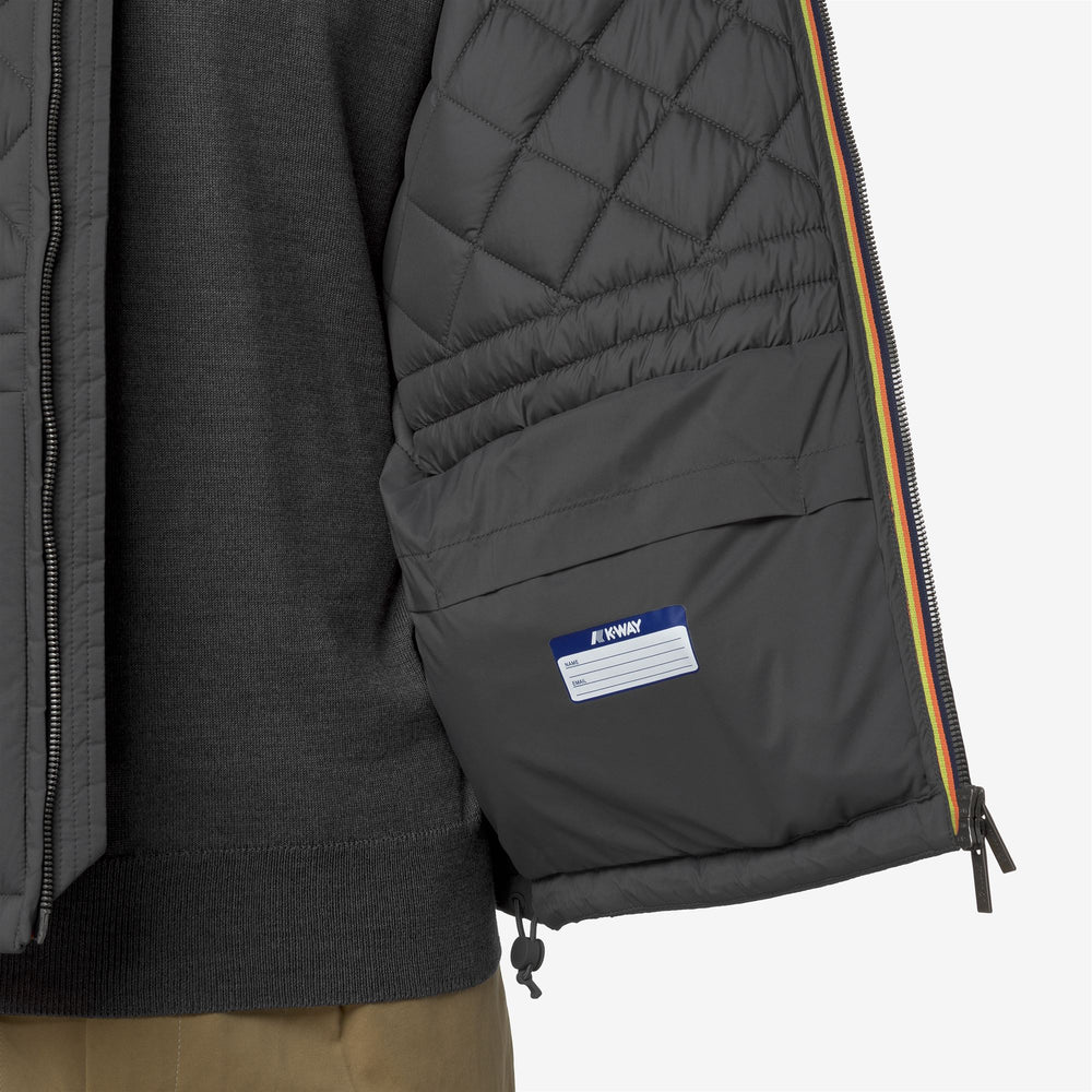 Grey Men's Short Casual Jacket with Water-Repellent Features 02