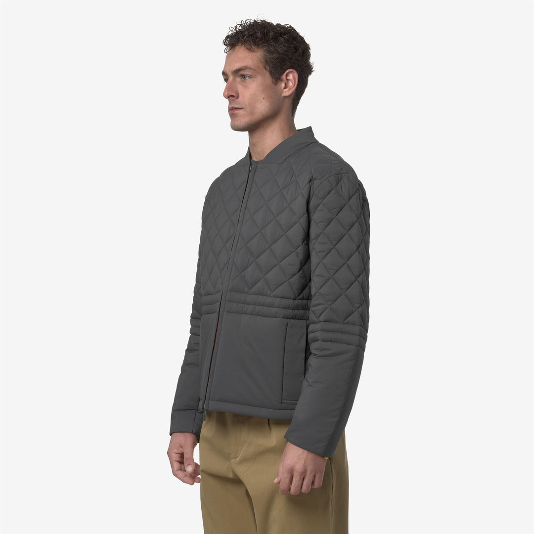 Grey Men's Short Casual Jacket with Water-Repellent Features main