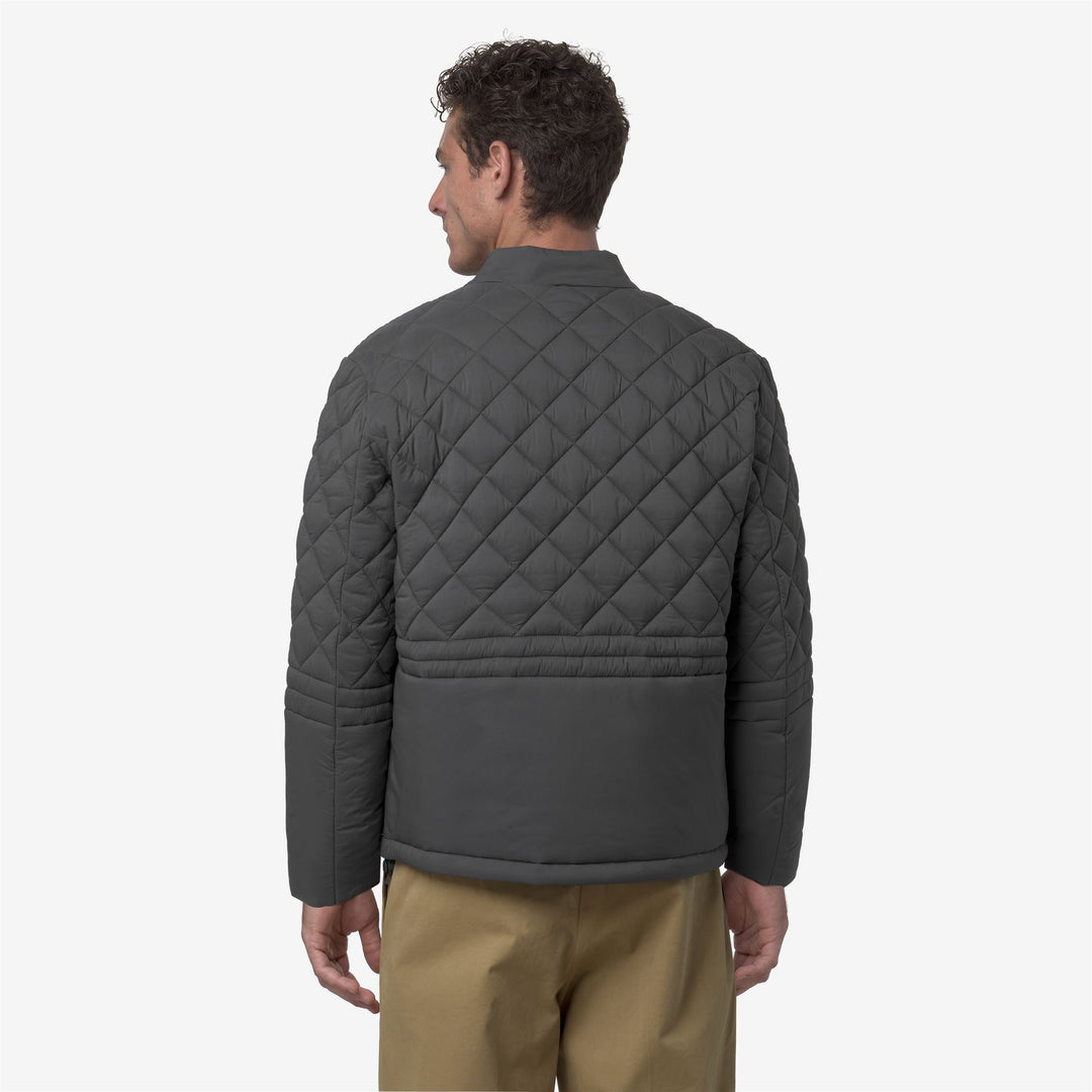 Grey Men's Short Casual Jacket with Water-Repellent Features main