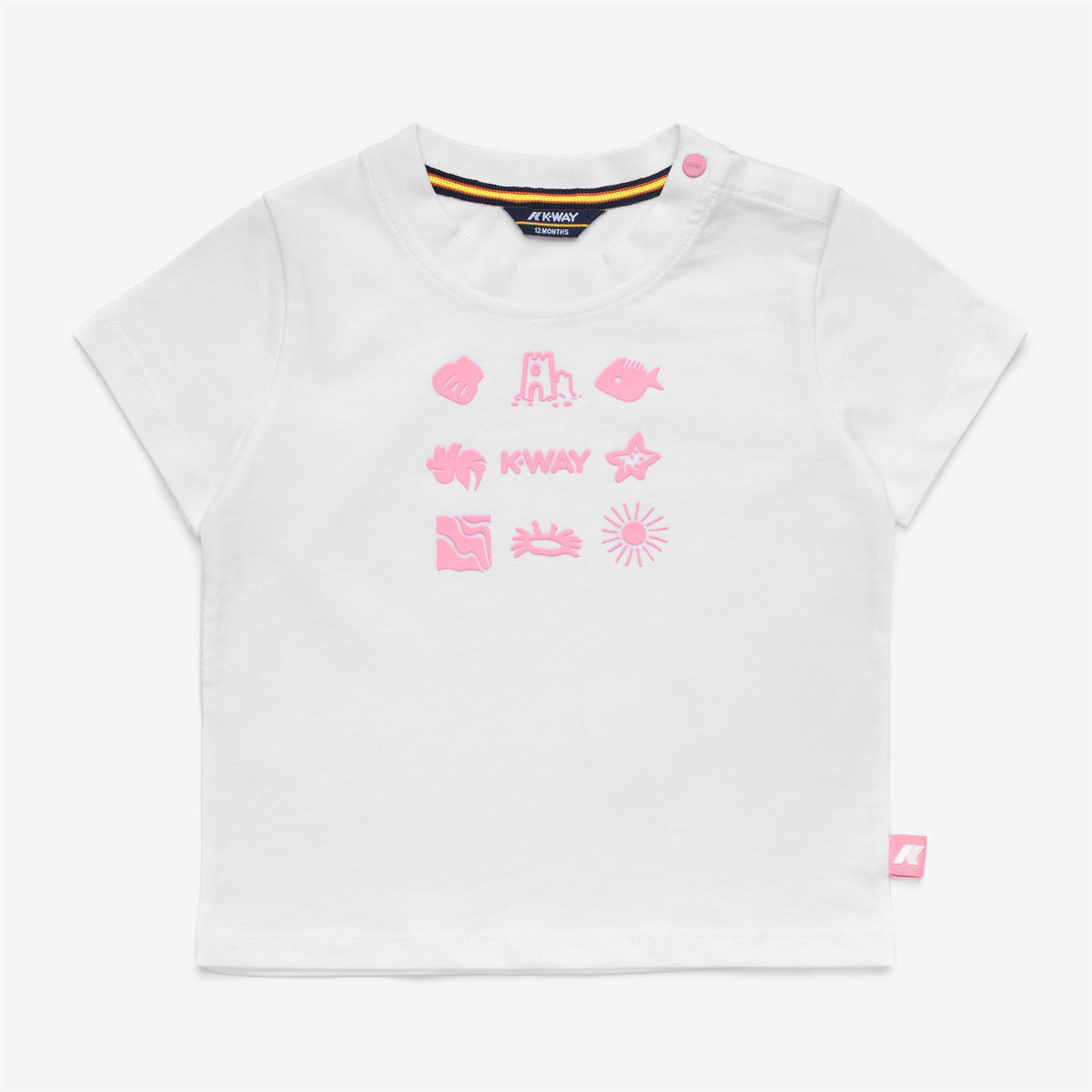 Sets_Kid unisex_E. PETE SET PLAGE  JERSEY_Shorts / T-Shirt_White - Pink Geranium - Commercial 2