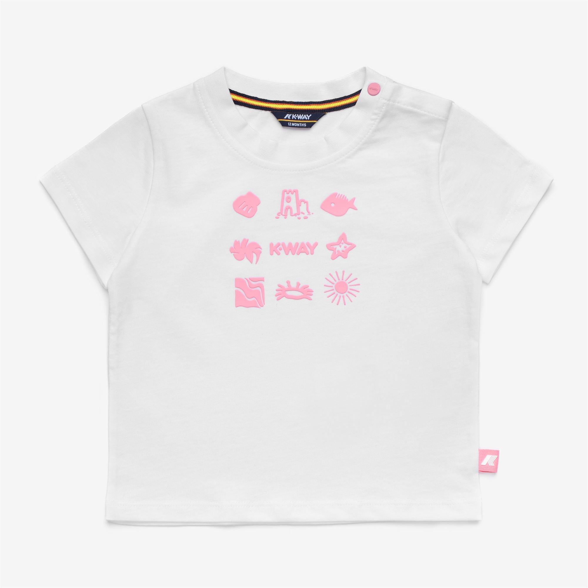 Sets_Kid unisex_E. PETE SET PLAGE  JERSEY_Shorts / T-Shirt_White - Pink Geranium - Commercial 2