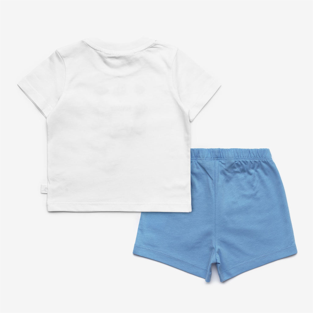 Sets_Kid unisex_E. PETE SET PLAGE  JERSEY_Shorts / T-Shirt_White - Blue Cielo - Commercial 2
