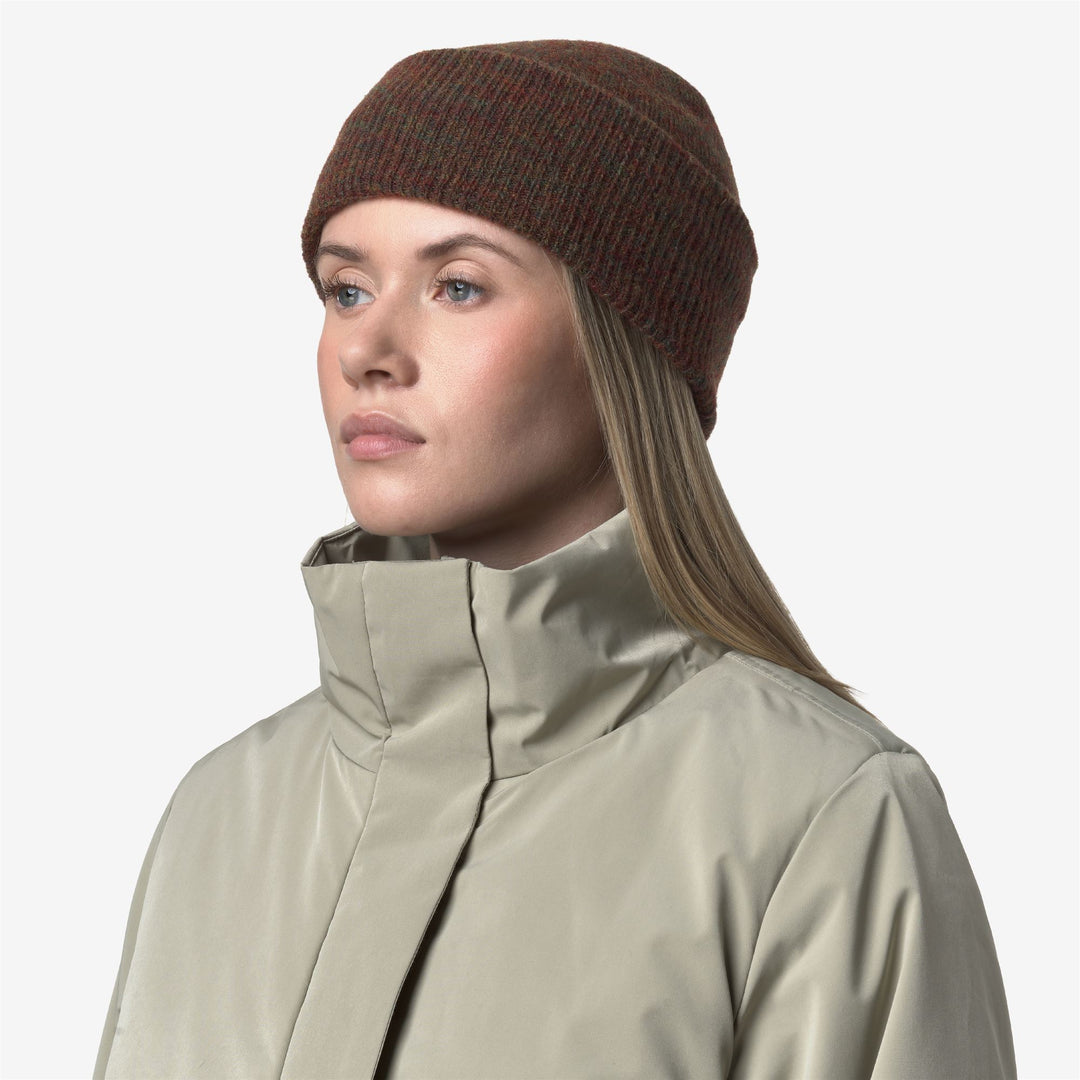 Berretto in misto lana caldo marrone da donna main