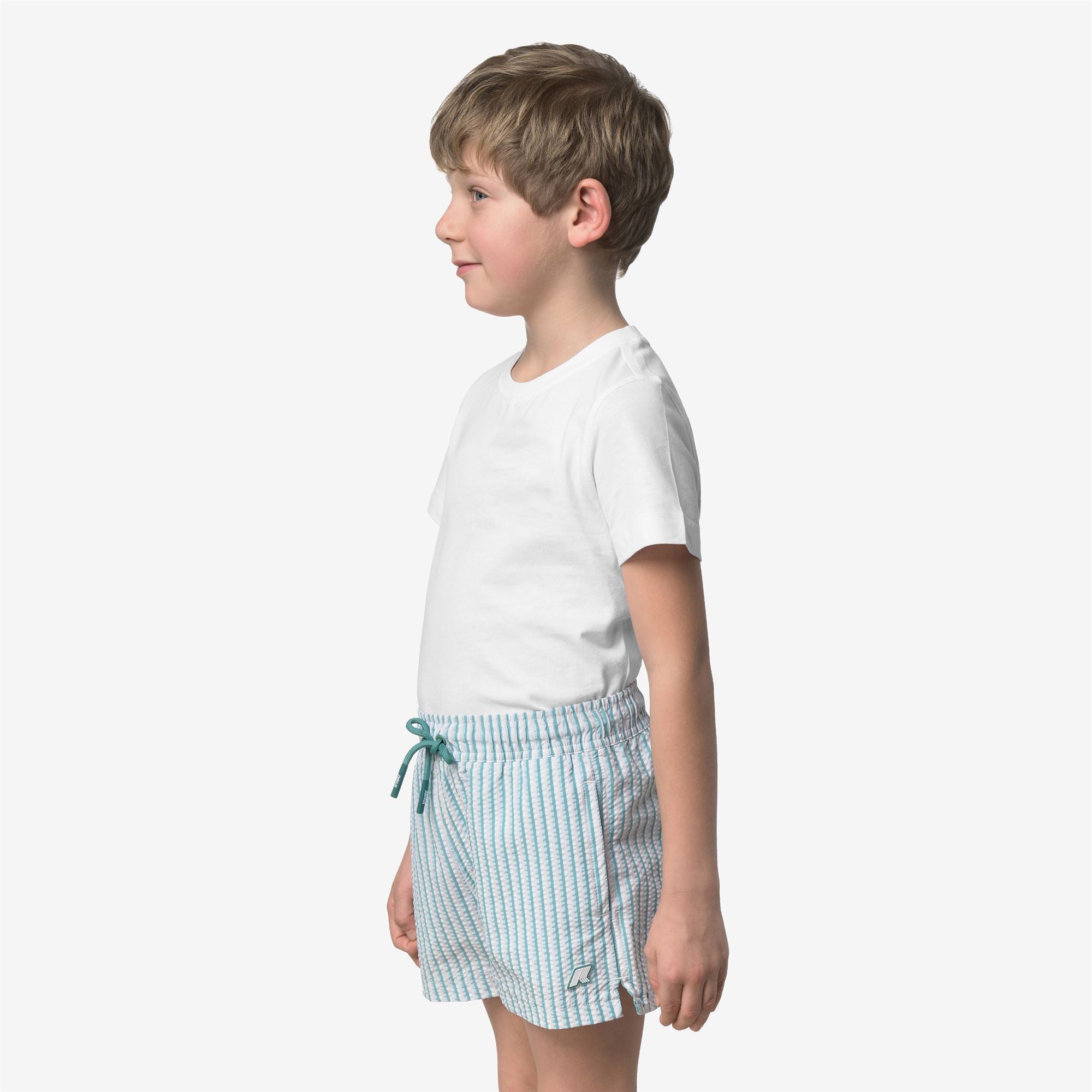 Bathing Suits_Boy_P. HAZEL MULTISTRIPES BEACH_Swimming Trunks_White-Beige-LtBlue-Green - Commercial 5