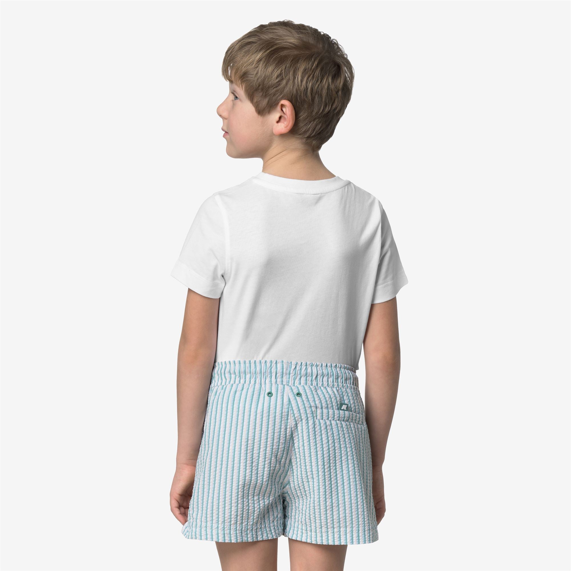 Bathing Suits_Boy_P. HAZEL MULTISTRIPES BEACH_Swimming Trunks_White-Beige-LtBlue-Green - Commercial 6
