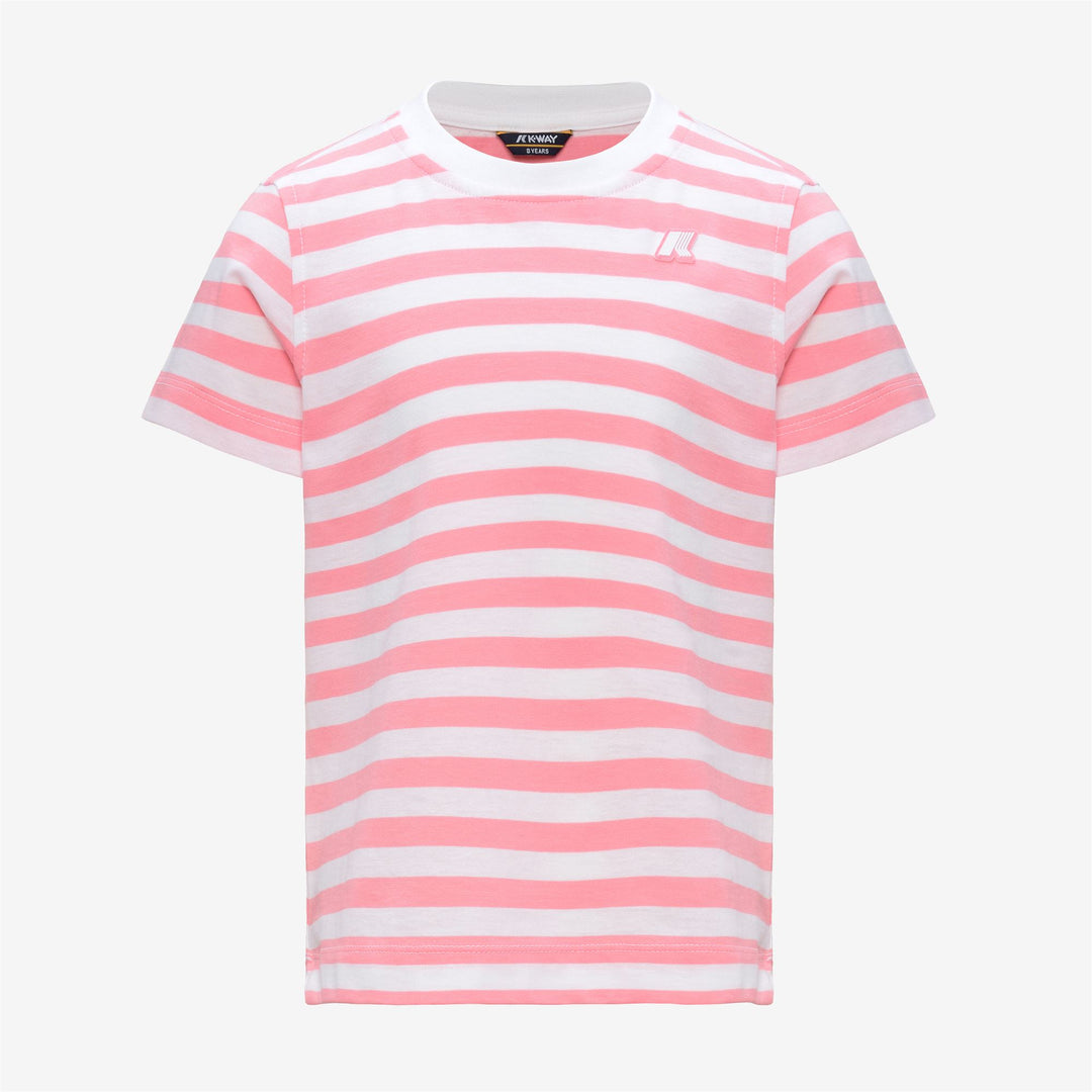 P. MELIS STRIPES JERSEY - T-ShirtsTop - T-Shirt - Girl - WHITE-PINK GERANIUM 01