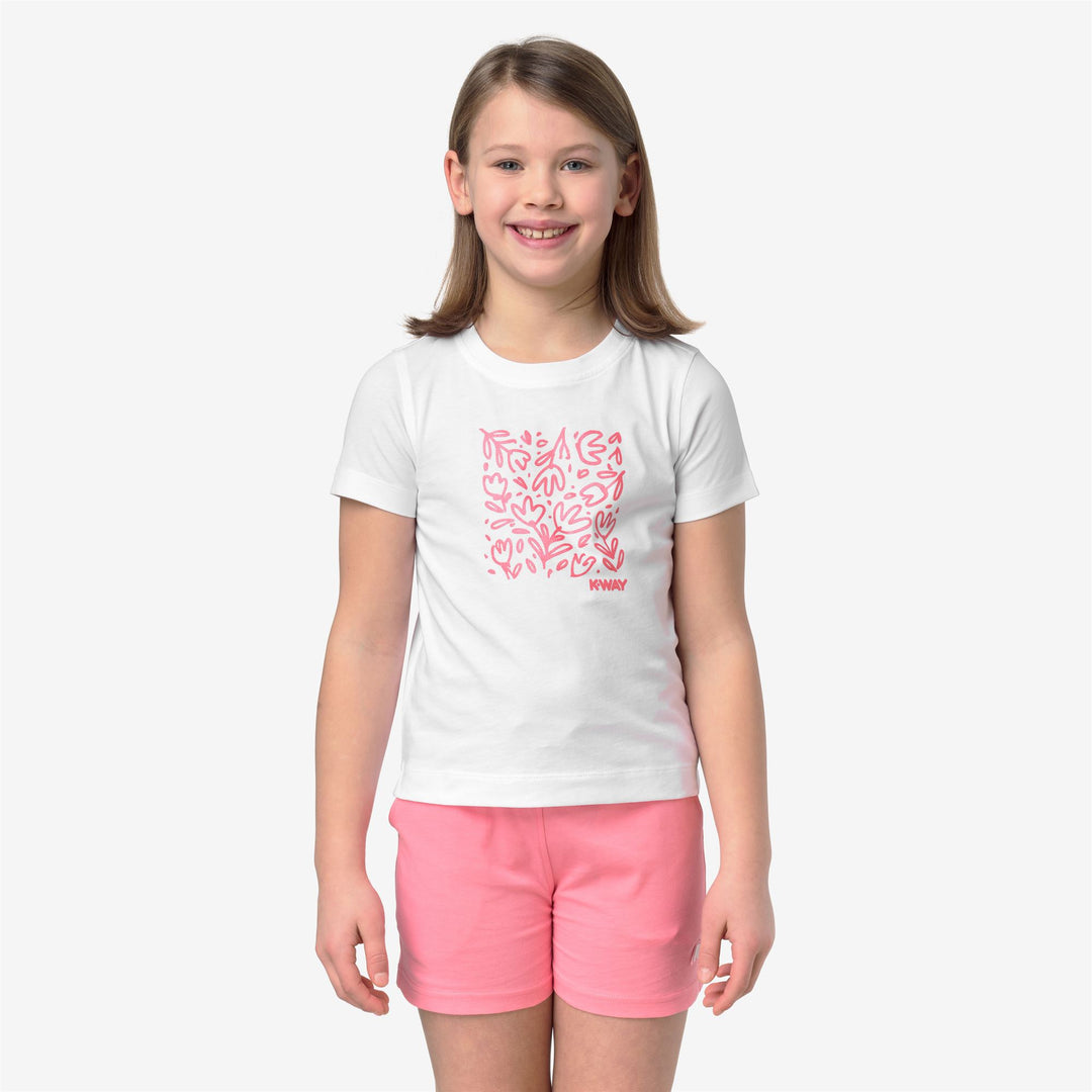 P. MELIS FLEURS JERSEY T-Shirts & Top T-Shirt Girl White-White 01