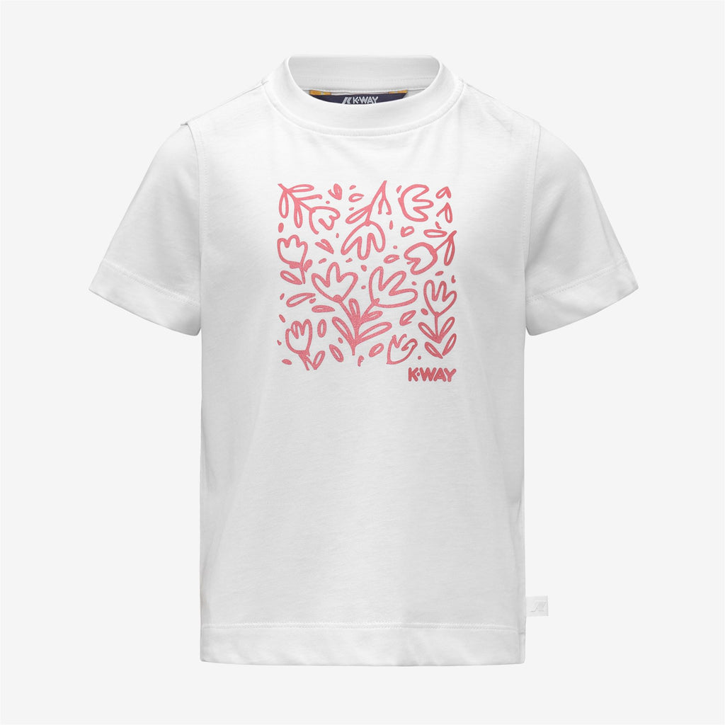 T-Shirts & Top_Girl_P. MELIS FLEURS JERSEY_T-Shirt_White - White - Commercial 1