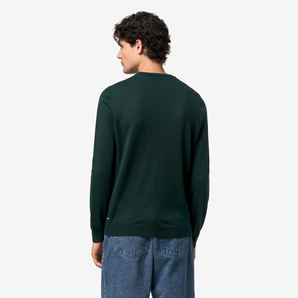 Knitwear_Man_SEBASTIEN WOOL SILK CASHMERE_Pull Over_Green Dk Jungle - Commercial 6