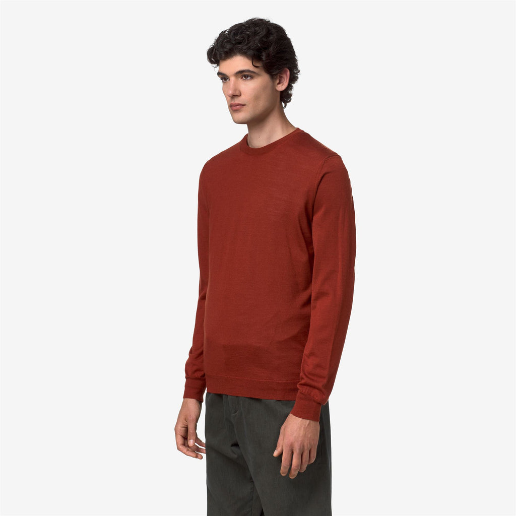 Knitwear_Man_SEBASTIEN WOOL SILK CASHMERE_Pull Over_Brown Piquant - Commercial 5