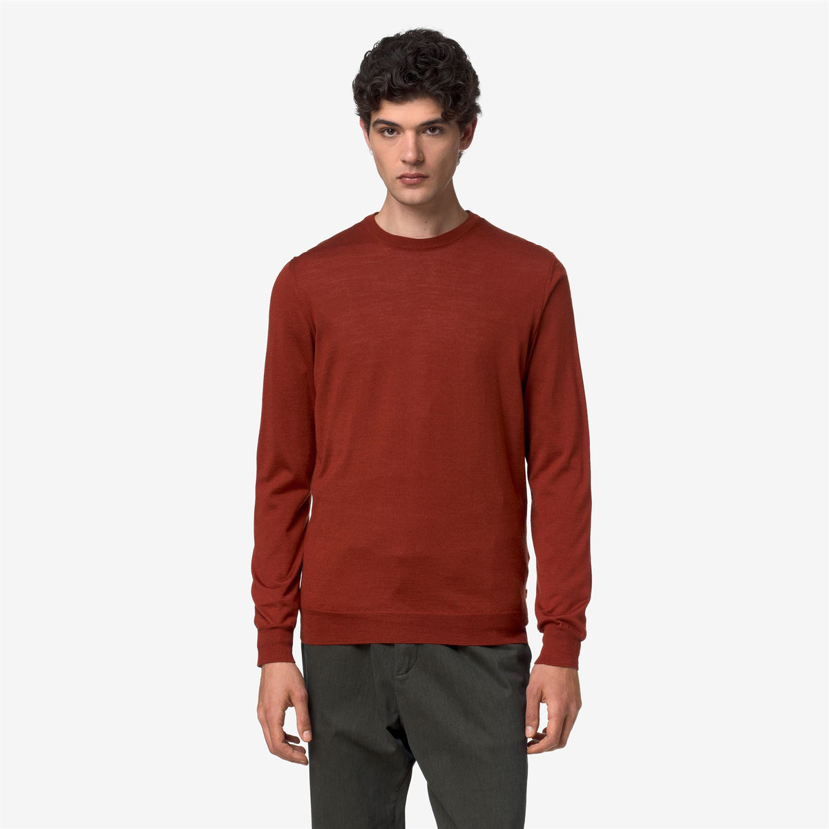 Knitwear_Man_SEBASTIEN WOOL SILK CASHMERE_Pull Over_Brown Piquant - Commercial 4