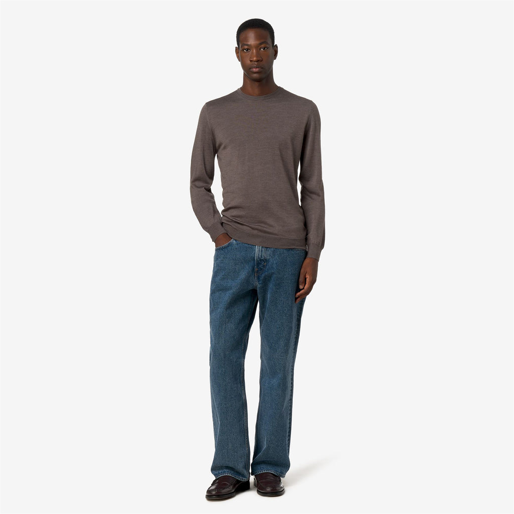 Knitwear_Man_SEBASTIEN WOOL SILK CASHMERE_Pull Over_BROWN DARK - Commercial 7