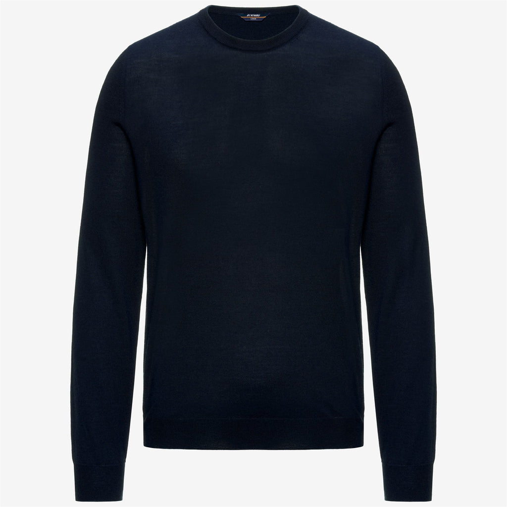 Knitwear_Man_SEBASTIEN WOOL SILK CASHMERE_Pull Over_Blue Depth - Commercial 1