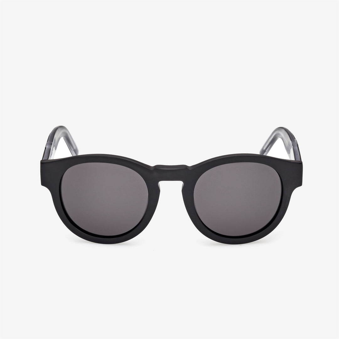 Gafas de sol unisex redondas de acetato gris con el icónico logotipo de K-Way main
