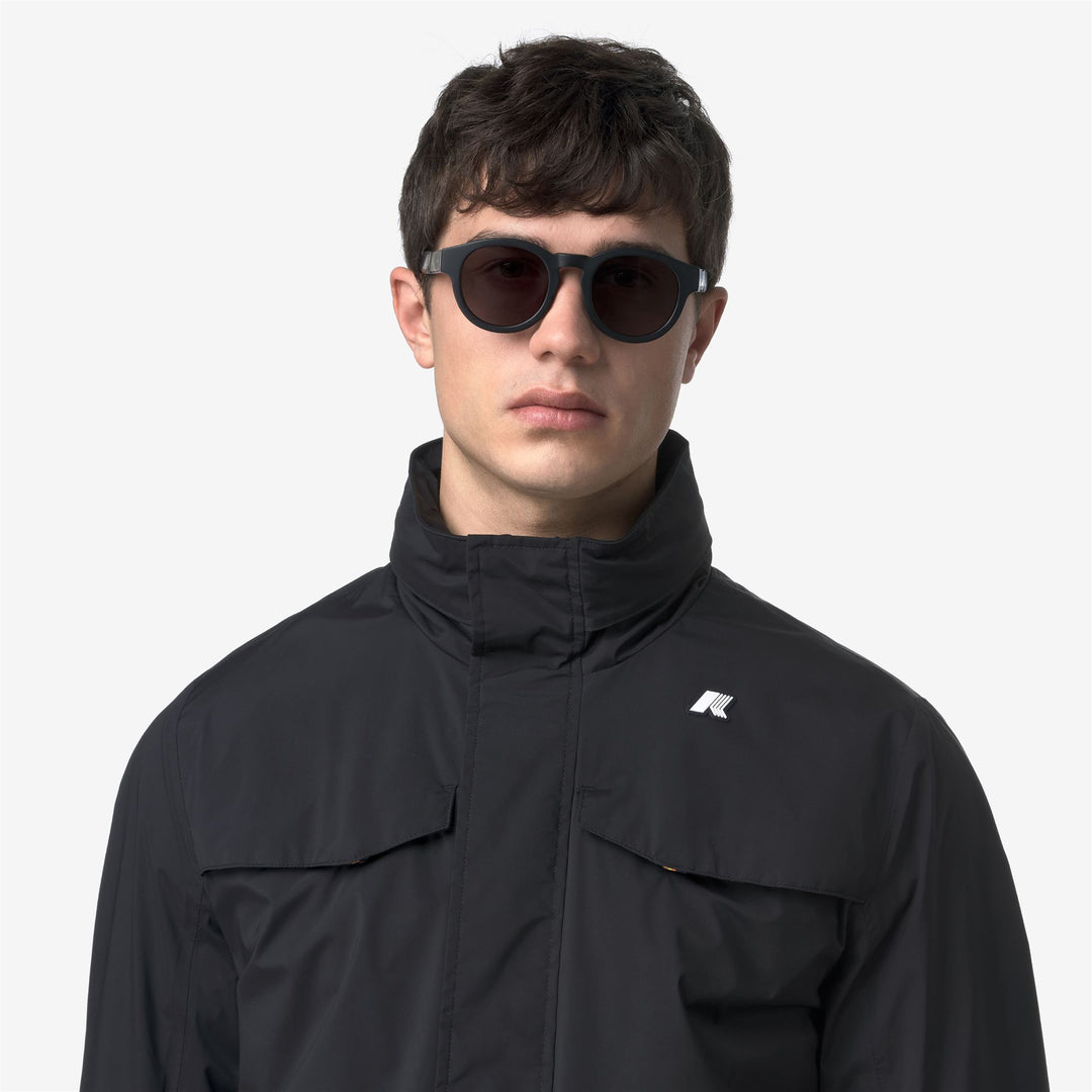 Grey Unisex Round Acetate Sunglasses with Iconic K-Way Logo 01