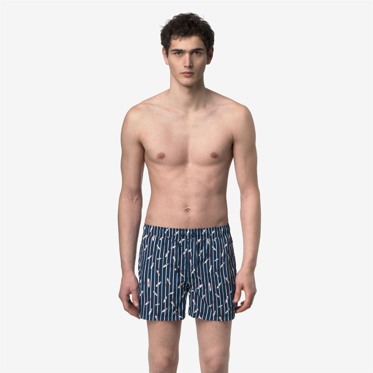 Bathing Suits_Man_HAZEL GRAPHIC BEACH_Swimming Trunks_GRAPHIC SURF AND STRIPES - Commercial 4