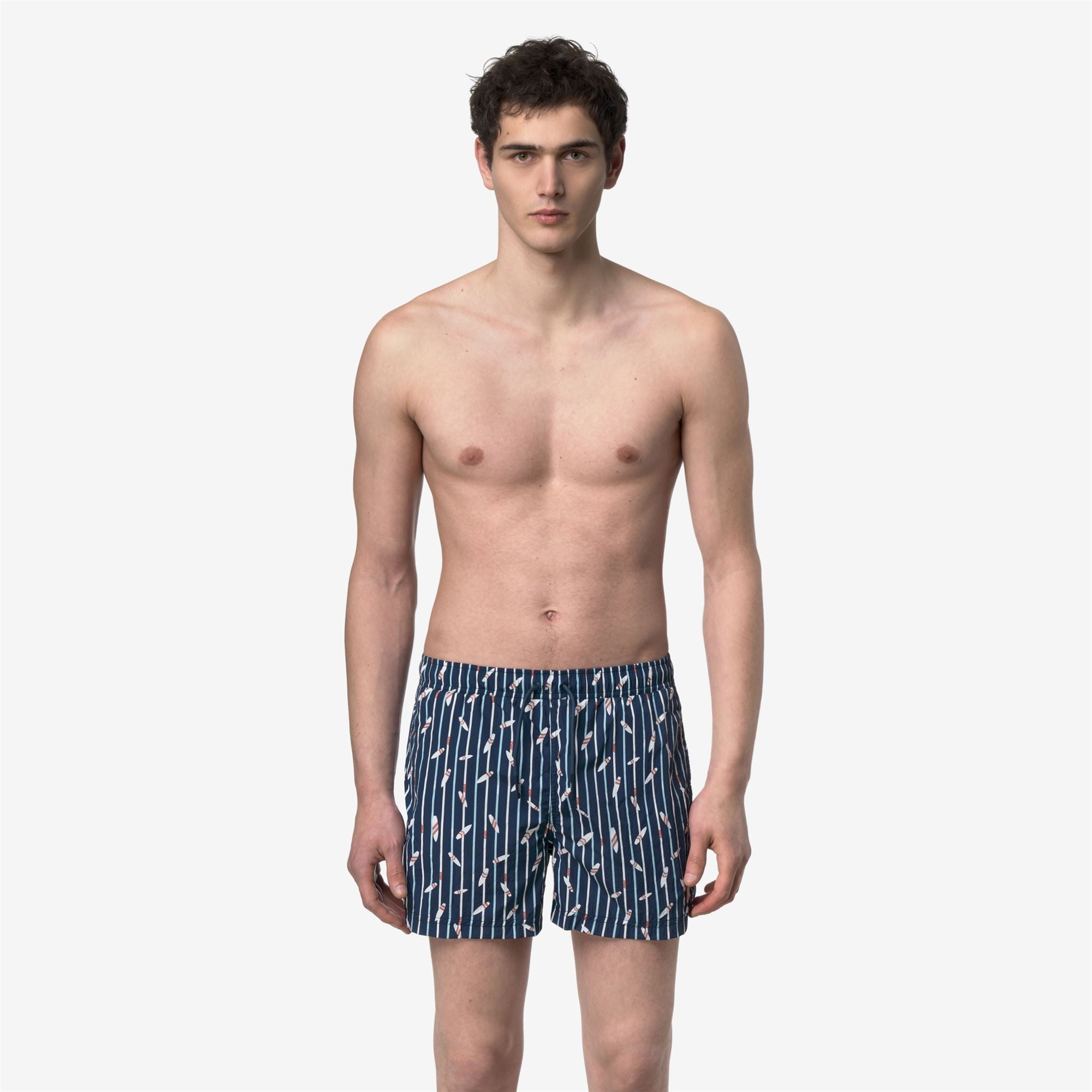 Bathing Suits_Man_HAZEL GRAPHIC BEACH_Swimming Trunks_GRAPHIC SURF AND STRIPES - Commercial 4