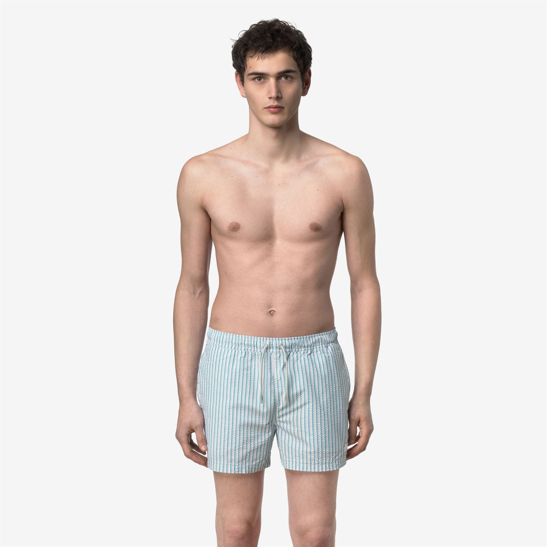 HAZEL MULTISTRIPES BEACH Trajes de baño Trajes de baño Hombre White-Beige-LtBlue-Green 01