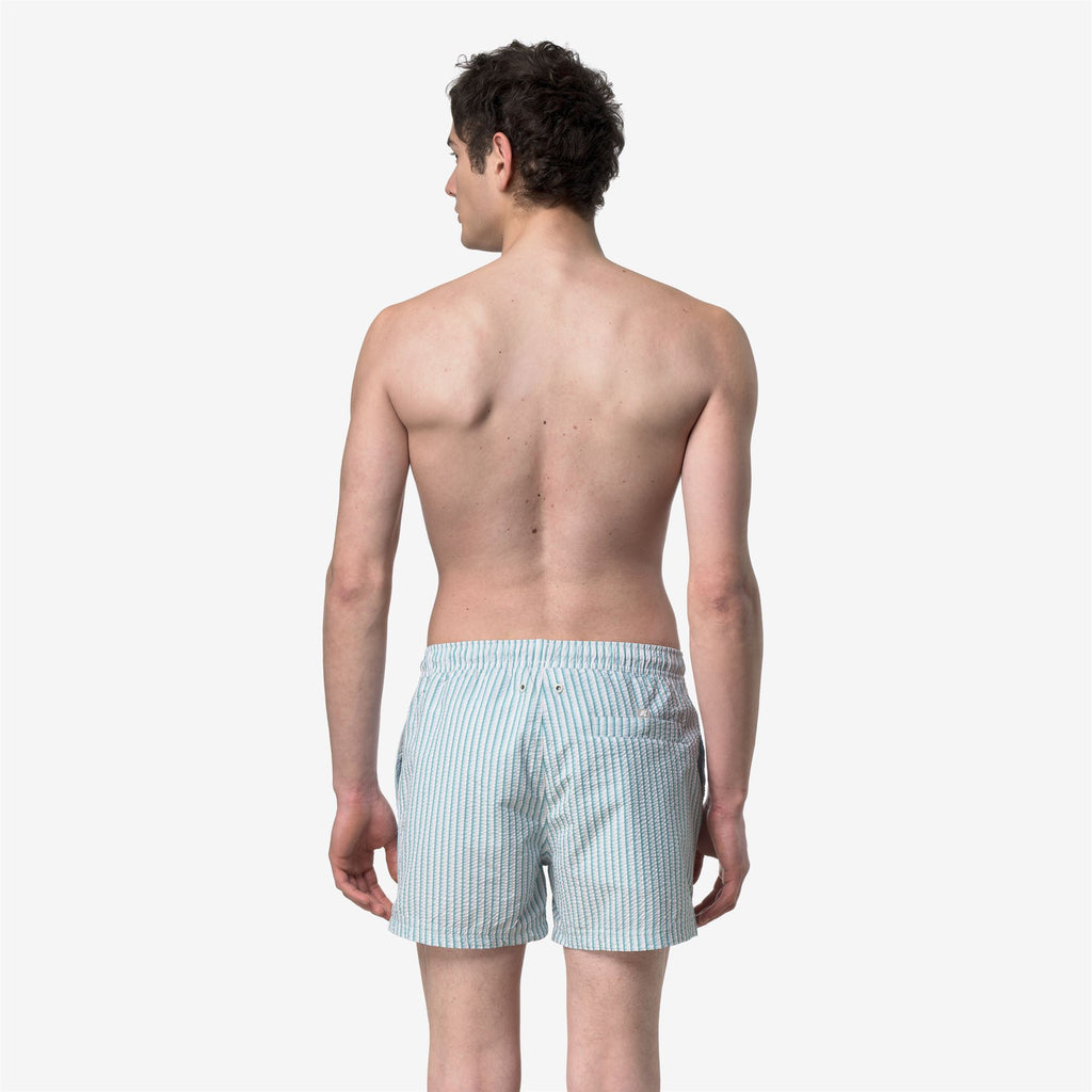 Bathing Suits_Man_HAZEL MULTISTRIPES BEACH_Swimming Trunks_White-Beige-LtBlue-Green - Commercial 6